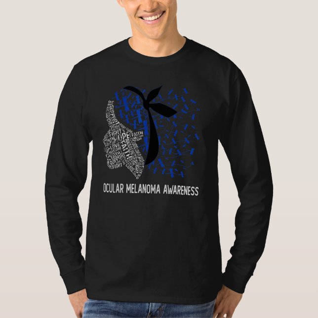 T-shirt We Wear Black & Navy For Ocular Melanoma Awareness (Devant)