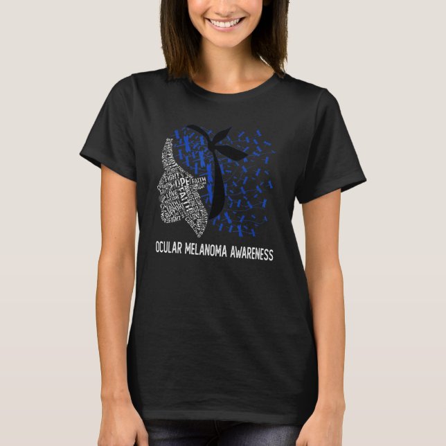 T-shirt We Wear Black & Navy For Ocular Melanoma Awareness (Devant)