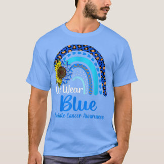 T-shirt We Wear Blue Prostate Cancer Awareness Rainbow 