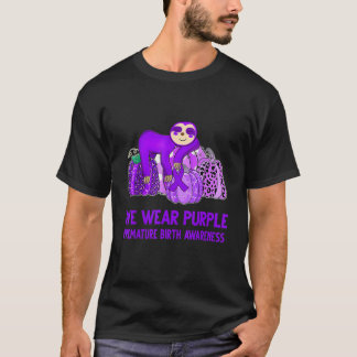 T-shirt We Wear Purple Premature Birth Awareness Sloth