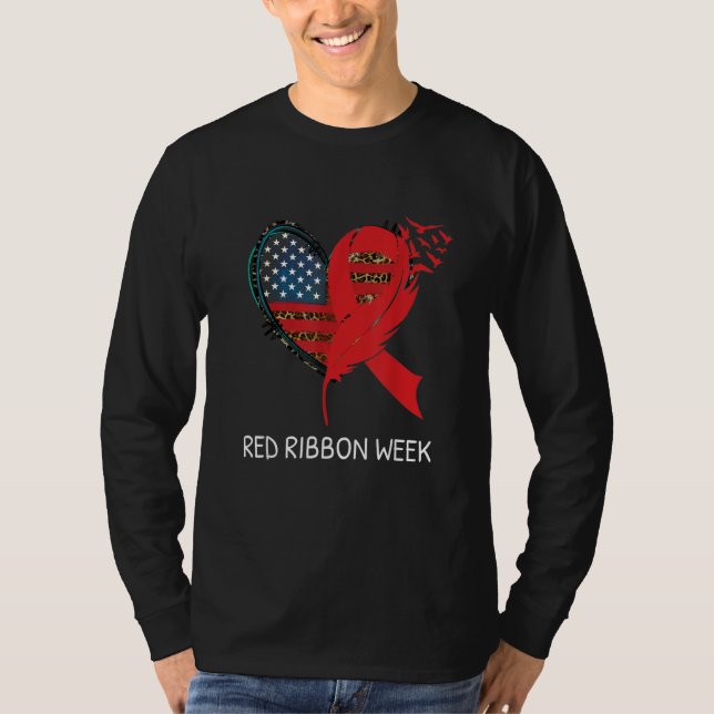 T-shirt We Wear Red For Red Ribbon Week Awareness American (Devant)