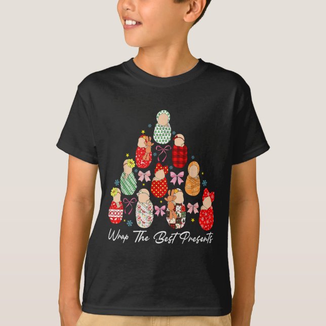 T-shirt We Wrap The Cutest Mother Baby Nurse Christmas Tre (Devant)