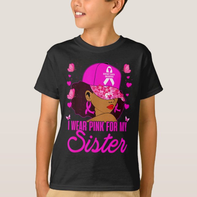 T-shirt Wear Nk For My Sister Breast Cancer Awareness Blac (Devant)