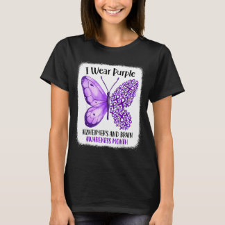 T-shirt Wear purple alzheimer's and brain awareness month