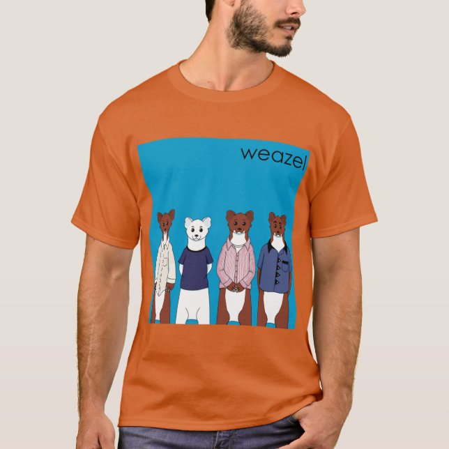 T-shirt Weasel Blue Album retro funny (Devant)