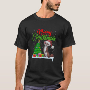 T-shirt Weasel sapin de Noël lumières amusantes Noël Wease