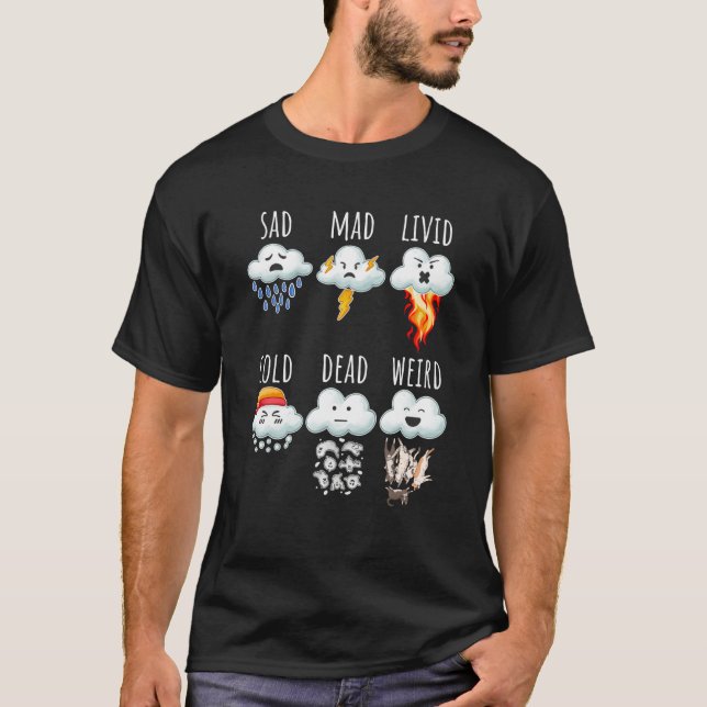 T-shirt Weather Clouds Differences Report Weather Forecast (Devant)