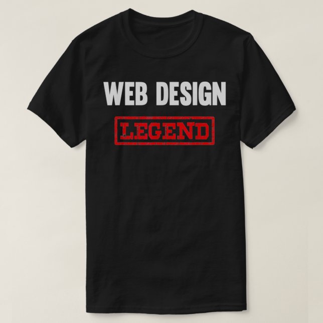 T-shirt Web Design Legend Site Web Coding Developer (Design devant)