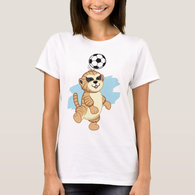 T-shirt Webkinz | Meerkat jouant au football (Devant)