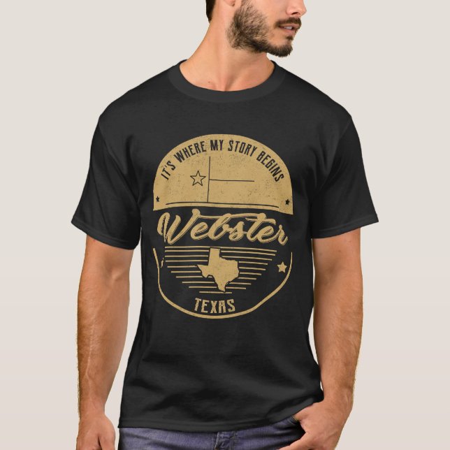 T-shirt Webster Texas C'est où mon histoire commence (Devant)