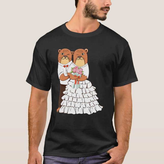T-shirt Wedding Others Otter Animal Marine Biologist (Devant)