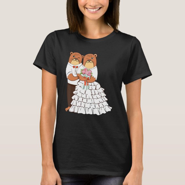 T-shirt Wedding Others Otter Animal Marine Biologist (Devant)