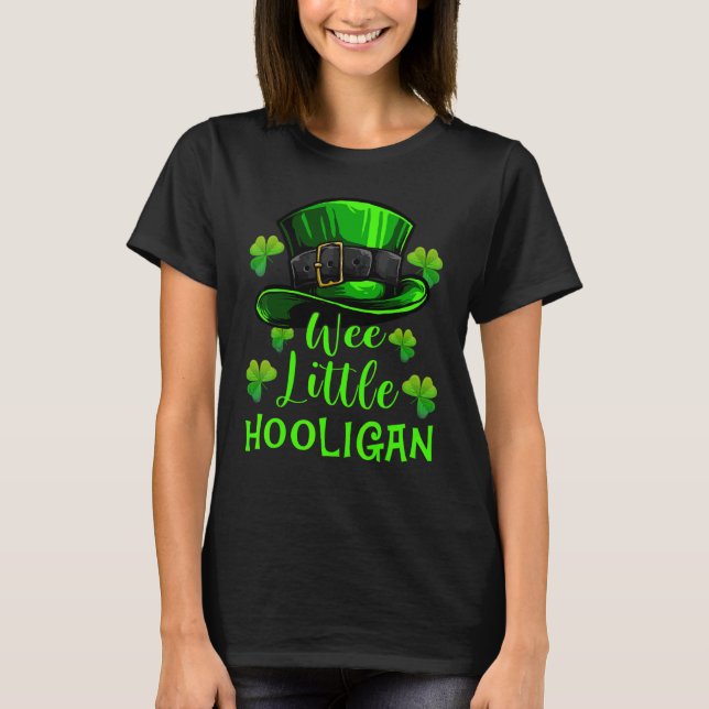 T-shirt Wee Little Hooligan Shamrock Leprechaun St Patrick (Devant)