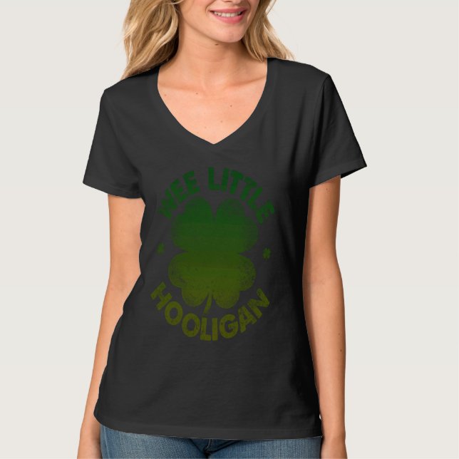 T-shirt Wee Little Hooligan   St Patrick's Day Shamrock (Devant)