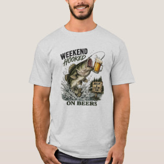 T-shirt Week-end Accro aux Bières | Pêche à la bière drôle