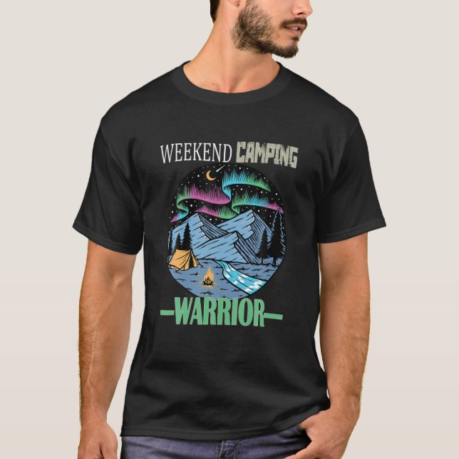 T-shirt Week-end Camping Guerrier Camper RV (Devant)