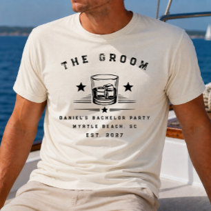 T-shirt Week-end de fête de bachelor sur le thème du whisk