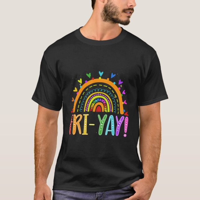 T-shirt Week-end de l'enseignant de vendredi Boho Rainbow (Devant)