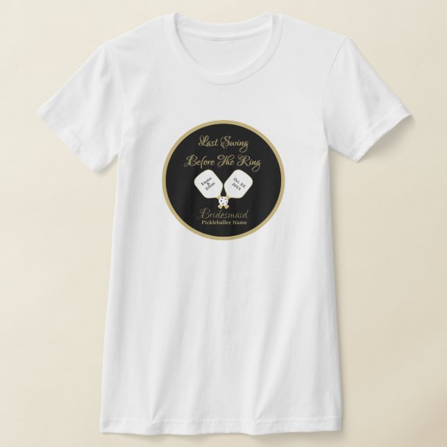 T-shirt Week-end de mariage Pickleball Bach Party Or et Bl (Poser)