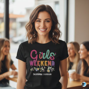 T-shirt Week-end entre filles Lieu personnalisé Da
