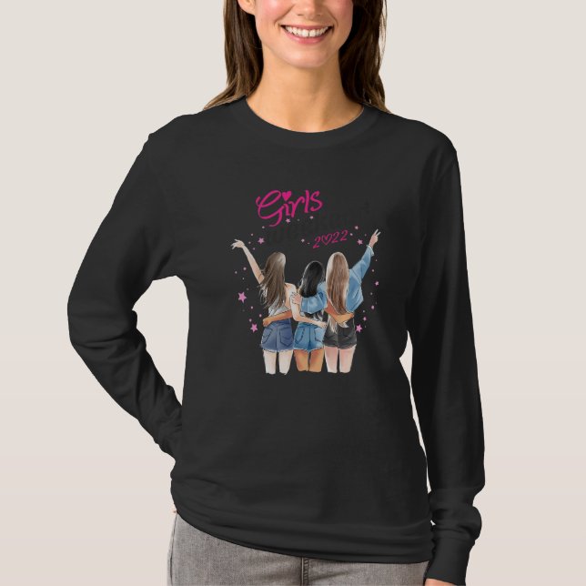 T-shirt Week-end Filles 2022 Pour Femmes Filles Voyage (Devant)