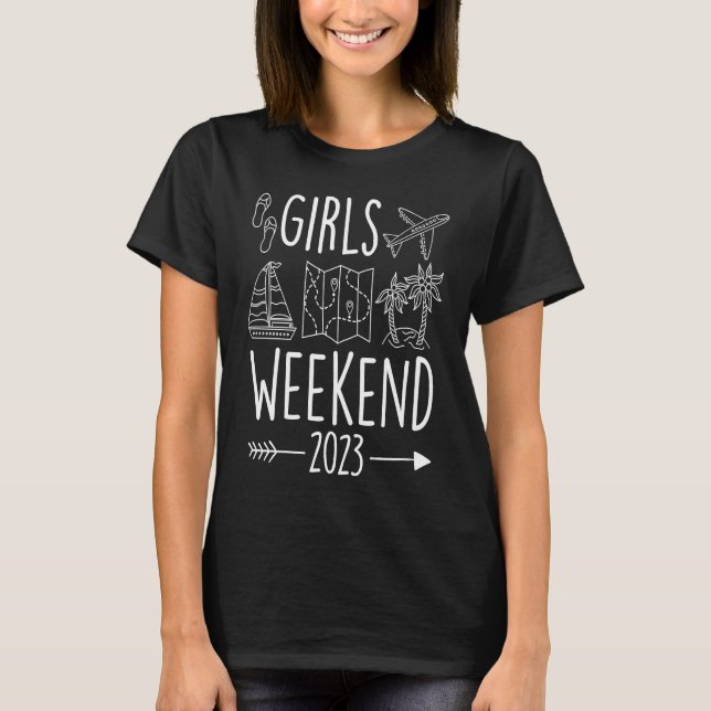 T-shirt Week-end Filles 2023 Voyage Filles Printemps Pause (Devant)