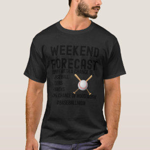 T-shirt Week-end Prévision Baseball avec Chance Bières, Sn