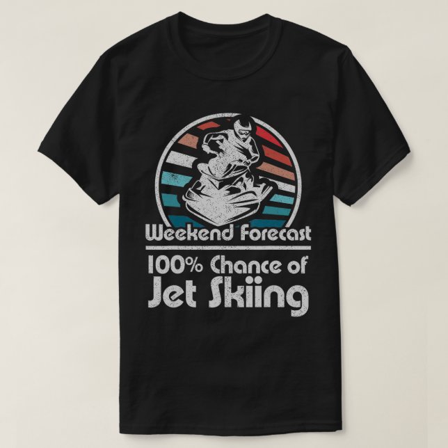 T-shirt Week-end Prévision Jet Ski Retro les années 70 Fun (Design devant)