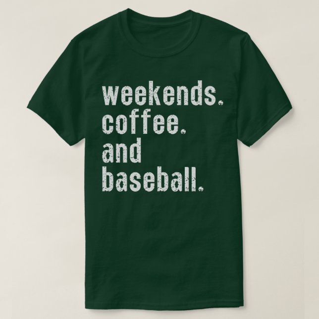T-shirt Week-ends Café et Baseball 6 (Design devant)