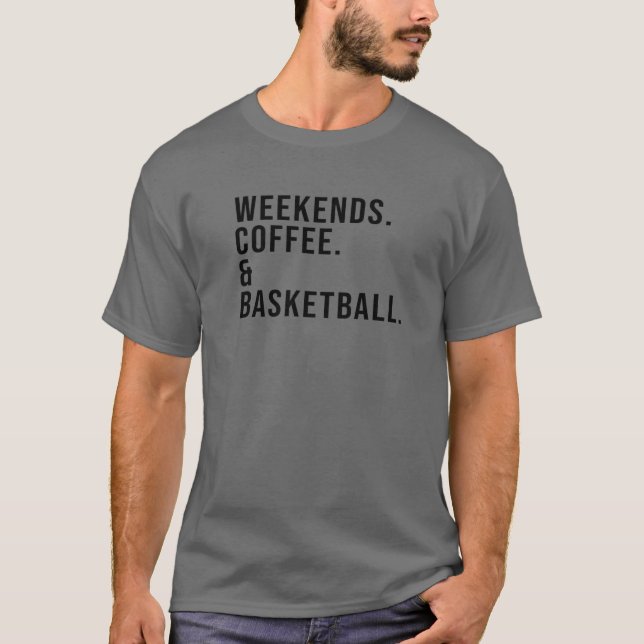 T-shirt Week-ends Café Et Basketball Drôle Mère De Basebal (Devant)