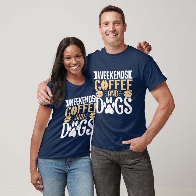 T-shirt Week-ends Café et Chiens (Unisexe)