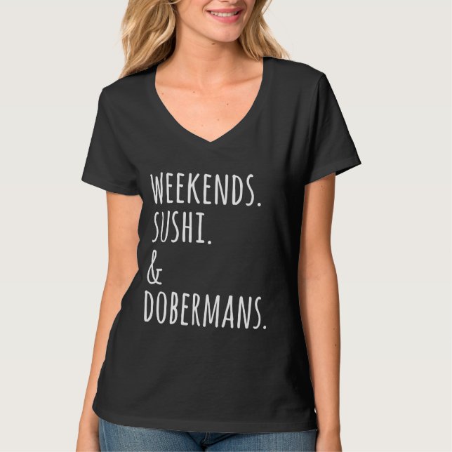 T-shirt Week-ends Sushi Et Dobermans (Devant)