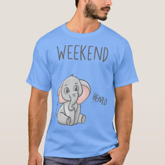 T-shirt Weekend joli éléphant nappant pyjama dormir cadeau