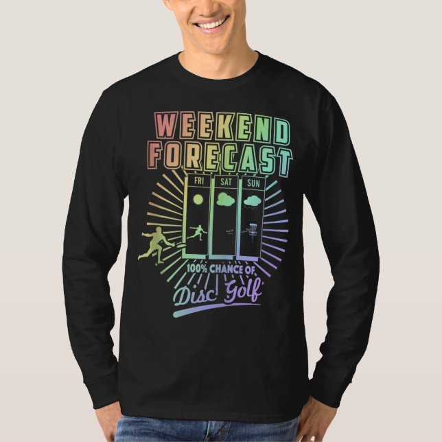 T-shirt Weekend prévision Golfing avec une chance de Gol d (Devant)
