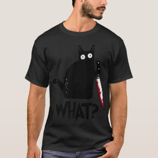 T-shirt ween 2\Chat Ce Chat Noir Murderie Avec Couteau Ha
