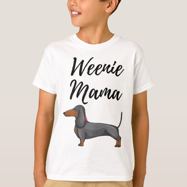 T-shirt Weenie Mama Drôle Dachshund Amant Weiner Chien Cad (Devant)