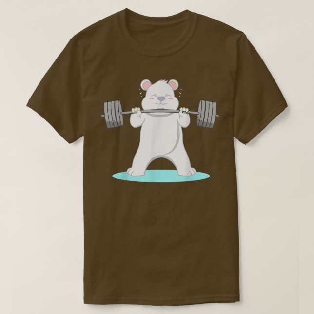 T-shirt Weightlifting Polar Bear Workout Gym Ice Bear  (Design devant)