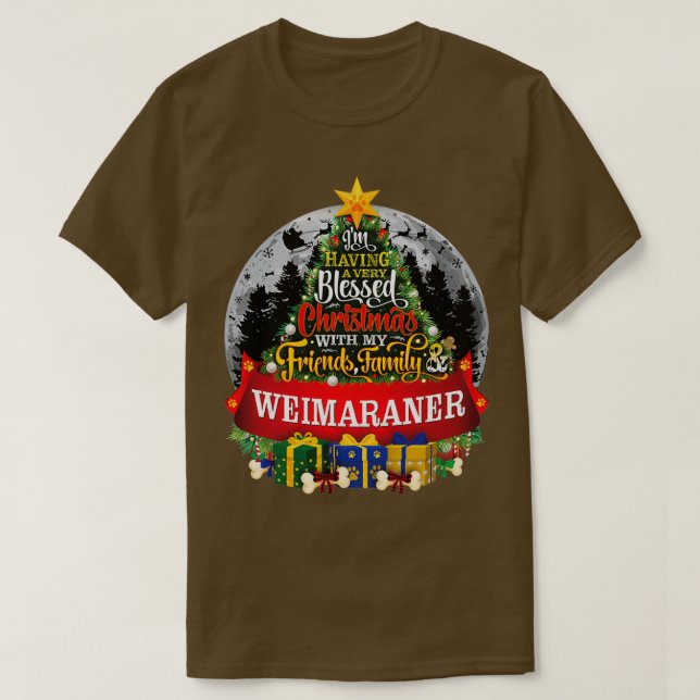 T-shirt Weimaraner Amoureux de les chiens Noël Spruce Tree (Design devant)