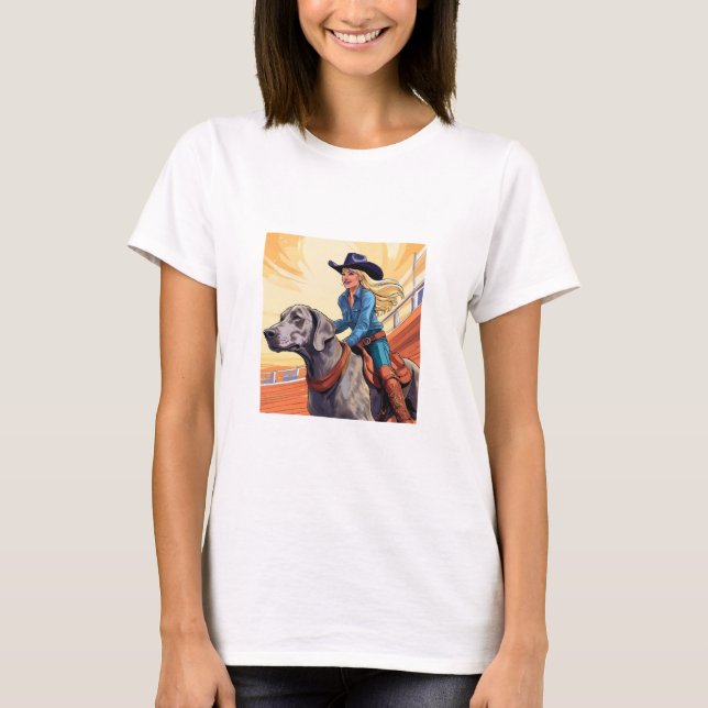 T-shirt Weimaraner Barrel Racing (Devant)