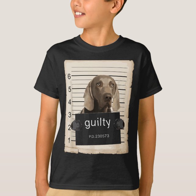 T-shirt Weimaraner Chien mug abattu chien mauvais (Devant)