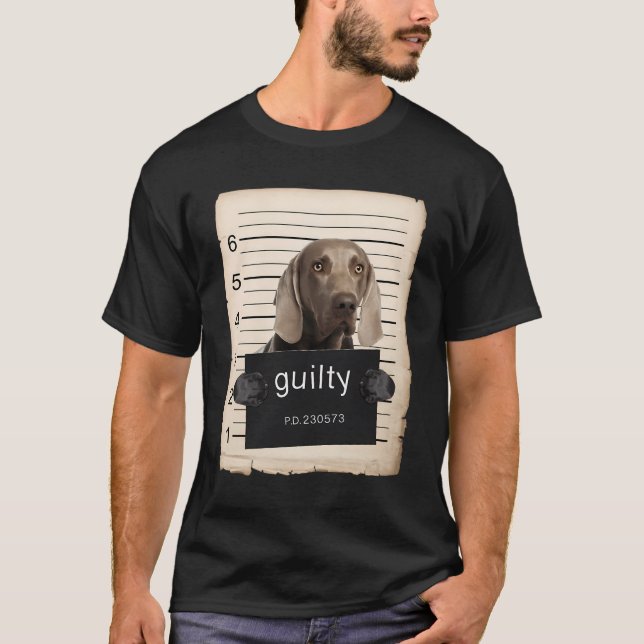 T-shirt Weimaraner Chien Mug Tiré Mauvais Chien (Devant)
