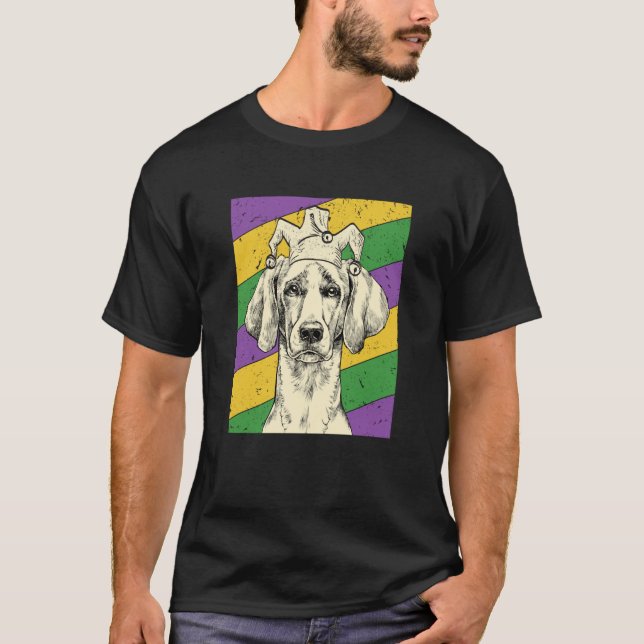 T-shirt Weimaraner Jester Mardi Gras Dog Mom or Dad (Devant)