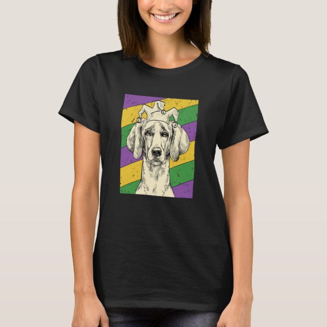 T-shirt Weimaraner Jester Mardi Gras Dog Mom or Dad (Devant)