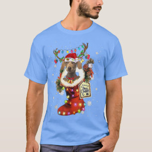 T-shirt Weimaraner Xmas Boot Noël Sock hiver neige