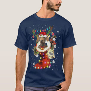 T-shirt Weimaraner Xmas Boot Noël Sock hiver neige