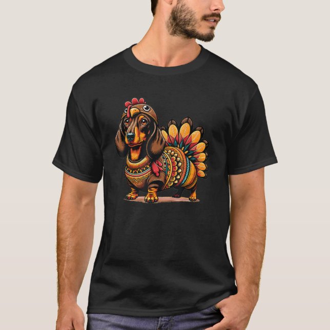 T-shirt Weiner Dachshund Chien Turquie Costume Thanksgivin (Devant)