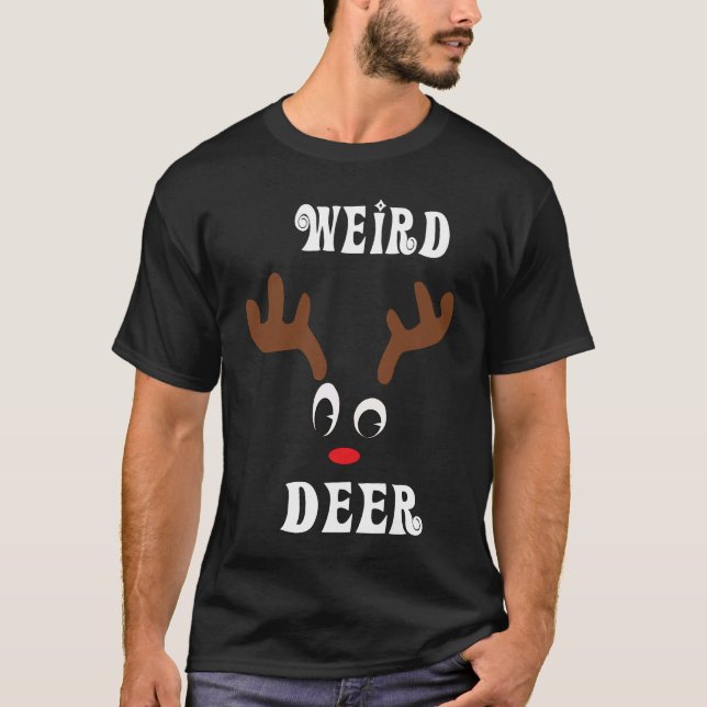 T-shirt Weird Christmas Reindeer Angler Hunt Deer Elk (Devant)