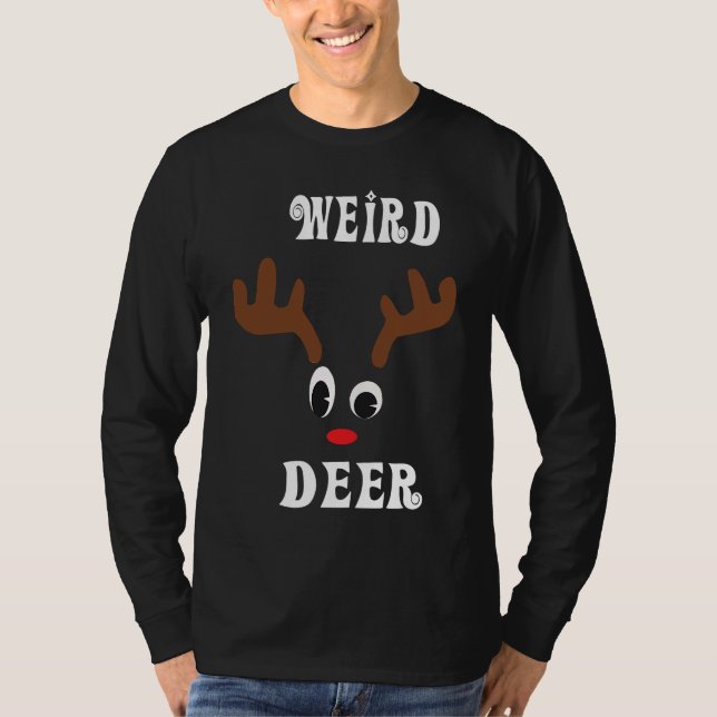 T-shirt Weird Christmas Reindeer Angler Hunt Deer Elk (Devant)