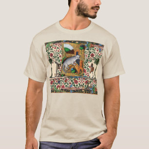 T-SHIRT WEIRD MÉDIÉVAL BESTIAIRE MUSIQUE, CAT JOUER ORGE