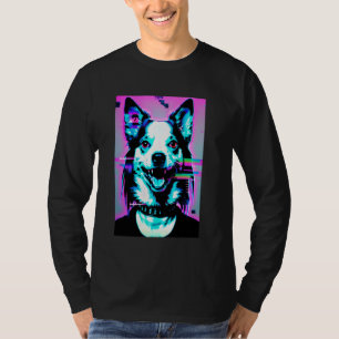 T-shirt Weirdcore Dog Glitch Trippy Vaporwave Alt Harajuku